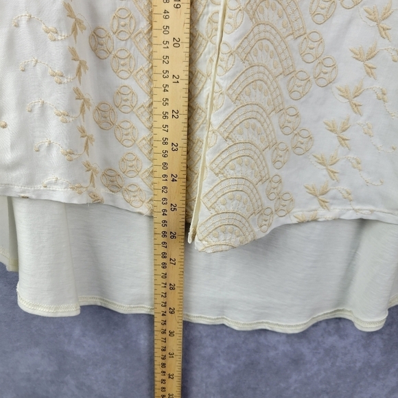 ANTHROPOLOGIE Tiny Gardenia Lace Top  Cotton Cream Sleeveless Lace Front Size M - Picture 6 of 9